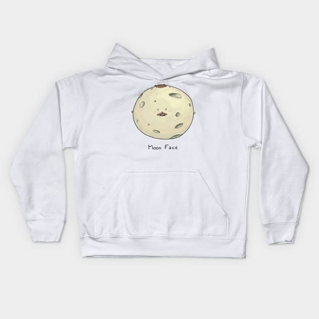 Moon Face Kids Hoodie by tan-trundell